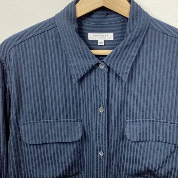 Equipment Signature Stripe Button Down Shirt - Picture 9 of 16